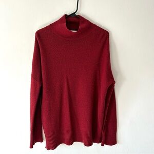 Red Abercrombie Legging Friendly Mock Neck Sweater
